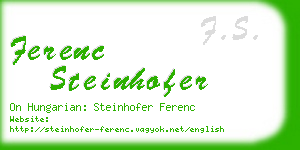 ferenc steinhofer business card